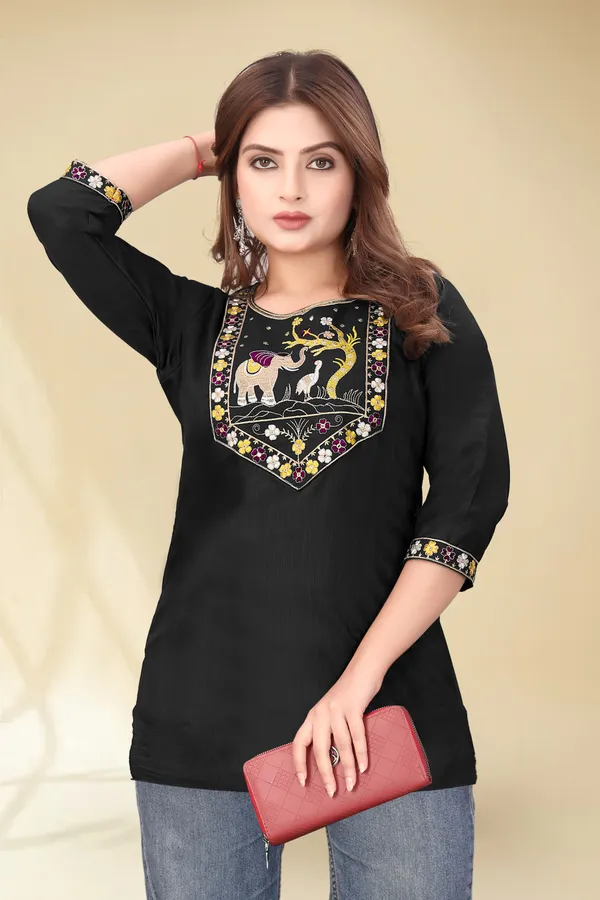 Black_Embellished_Straight_Kurti_for_Women
