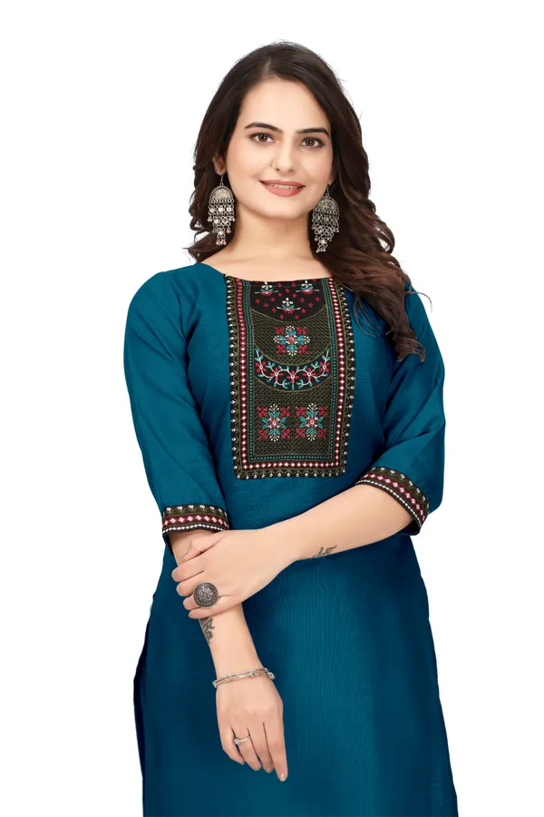 Teal_Straight_Embroidered_Kurta_for_Women