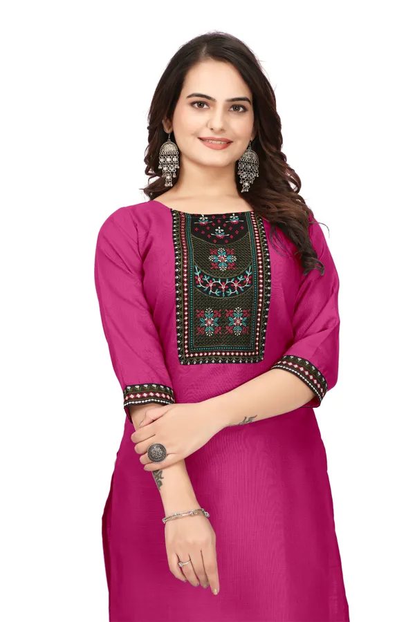 Magenta_Embroidered_Straight_Kurta_for_Women
