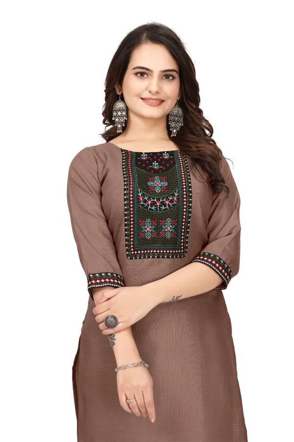 Brown_Embroidered_Straight_Kurta_for_Women