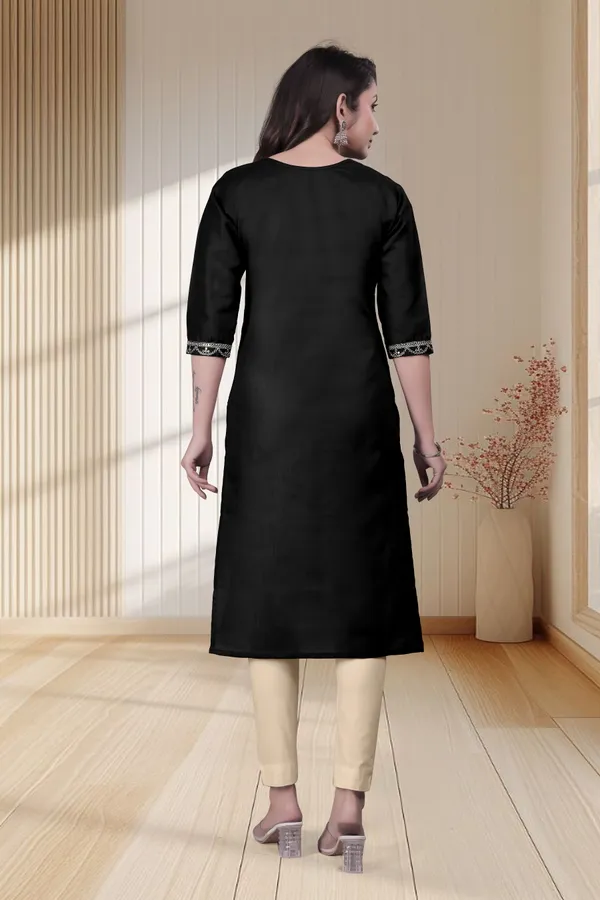 Black_Straight_Embroidered_Kurta_Set_for_Women