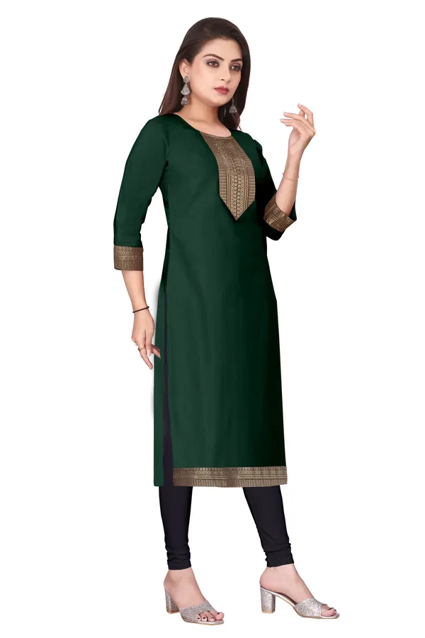 Dark_Green_Embroidered_Straight_Kurta_for_Women