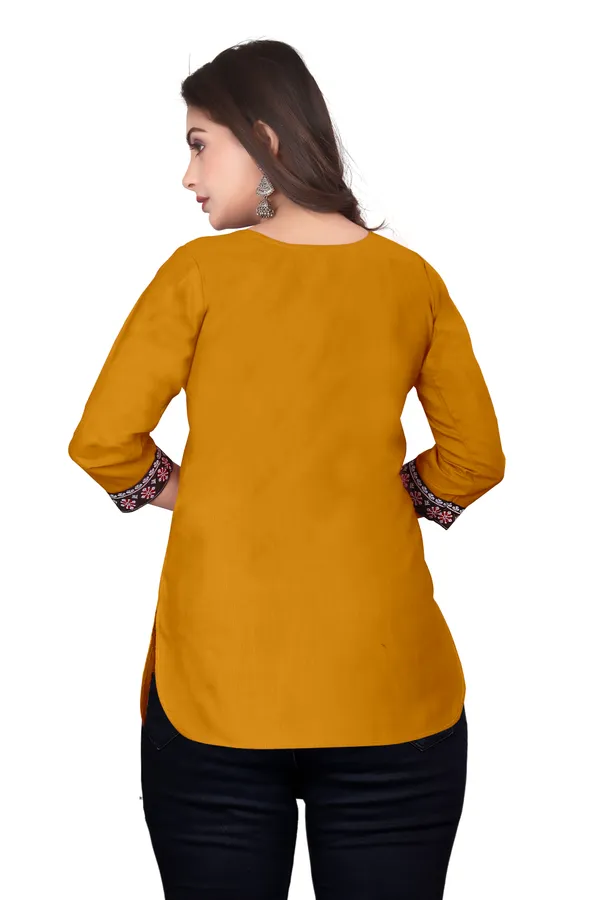 Mustard_Embroidered_Straight_Kurti_for_Women