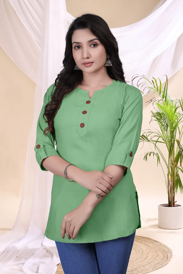 Green_Casual_Tunic_Top_for_Women