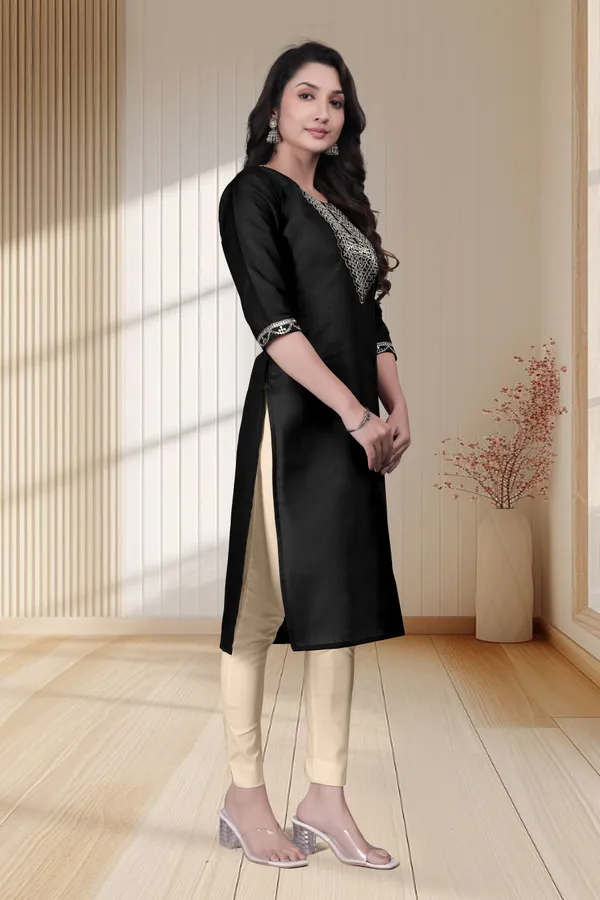 Black_Straight_Embroidered_Kurta_Set_for_Women