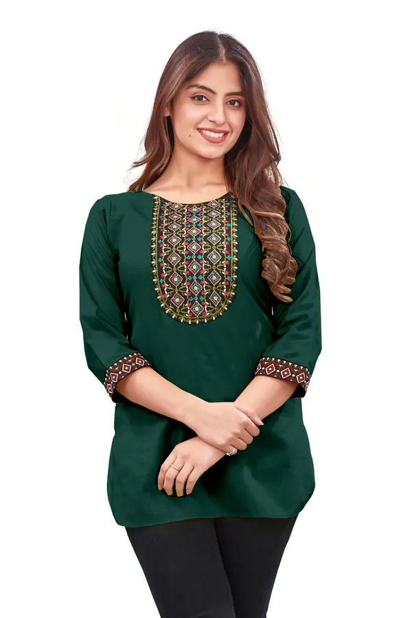 Green_Embroidered_Straight_Kurti_for_Women