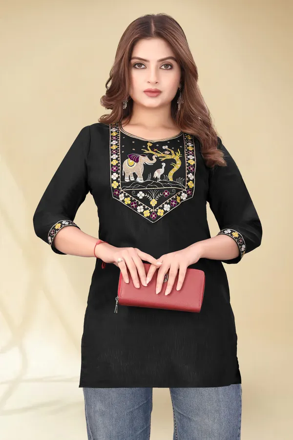 Black_Embellished_Straight_Kurti_for_Women