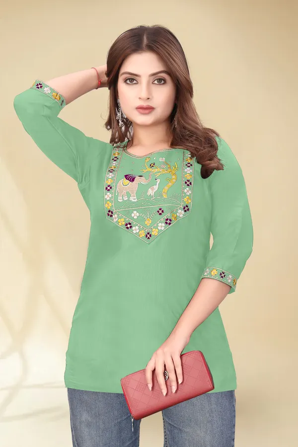 Green_Embroidered_Straight_Kurti_for_Women