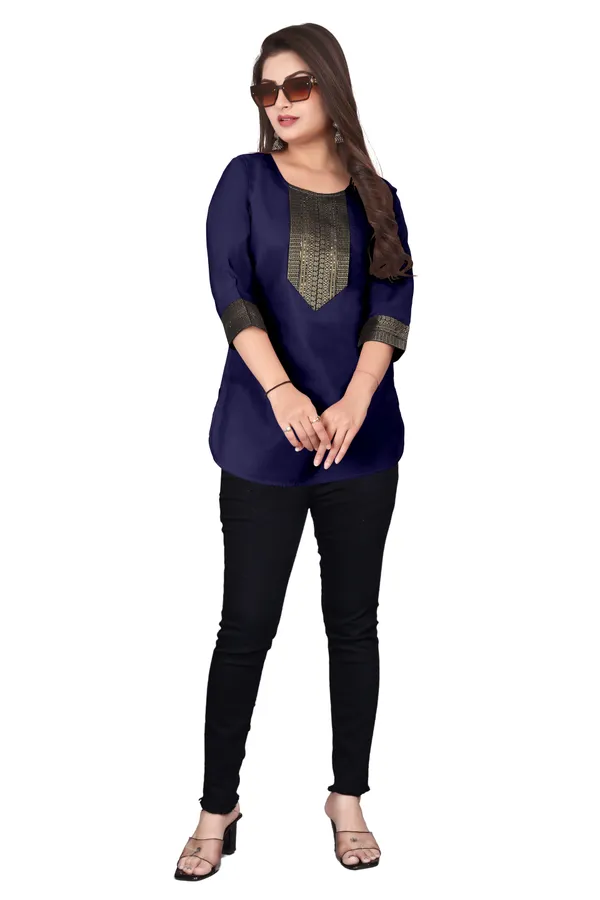 Navy_Blue_Embellished_Straight_Kurti_for_Women