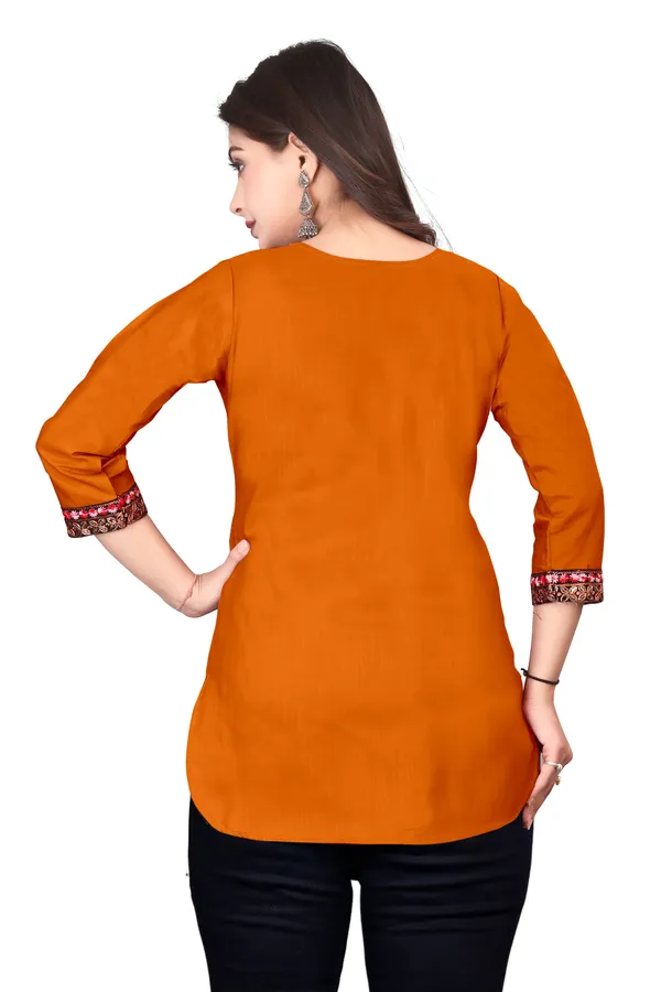 Orange_Embroidered_Straight_Kurti_for_Women