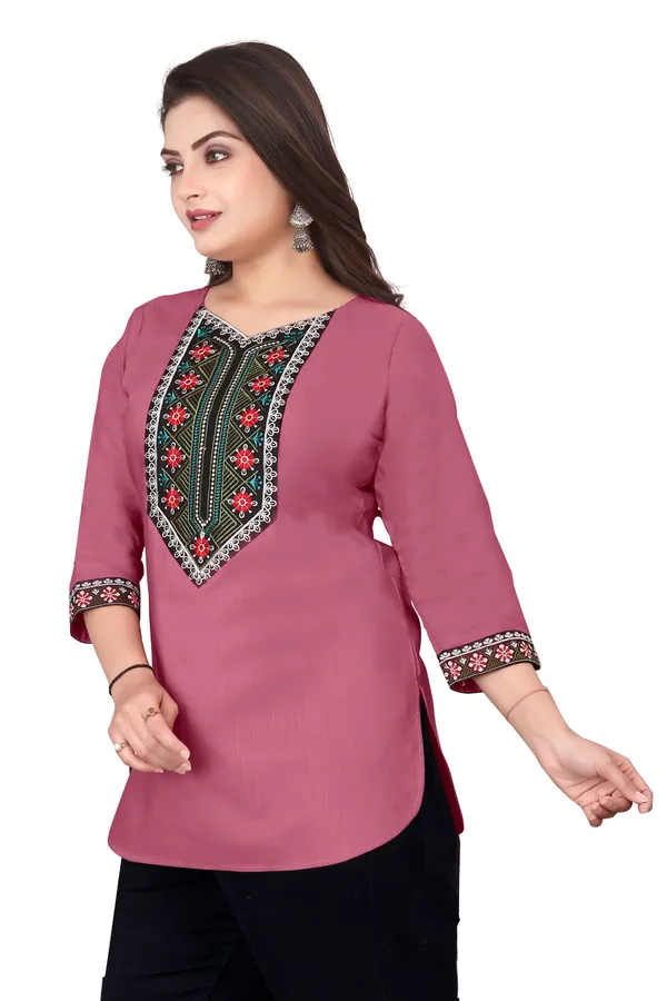 Pink_Embroidered_Straight_Kurti_for_Women