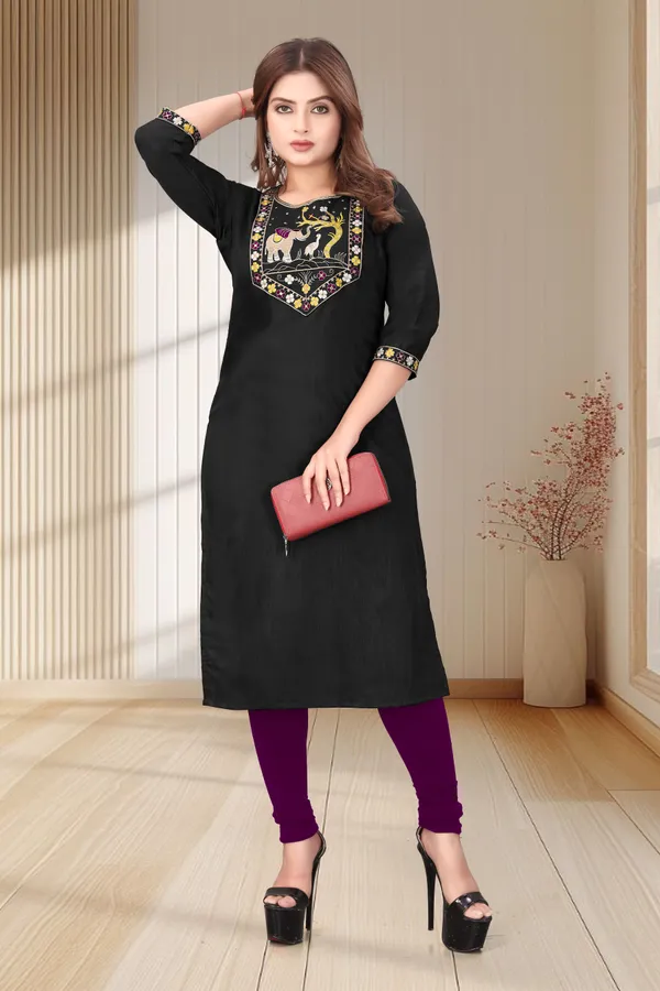 Black_Embroidered_Straight_Kurta_for_Women