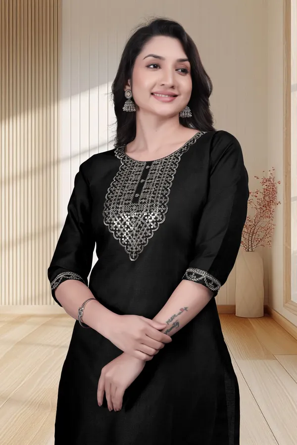 Black_Straight_Embroidered_Kurta_Set_for_Women