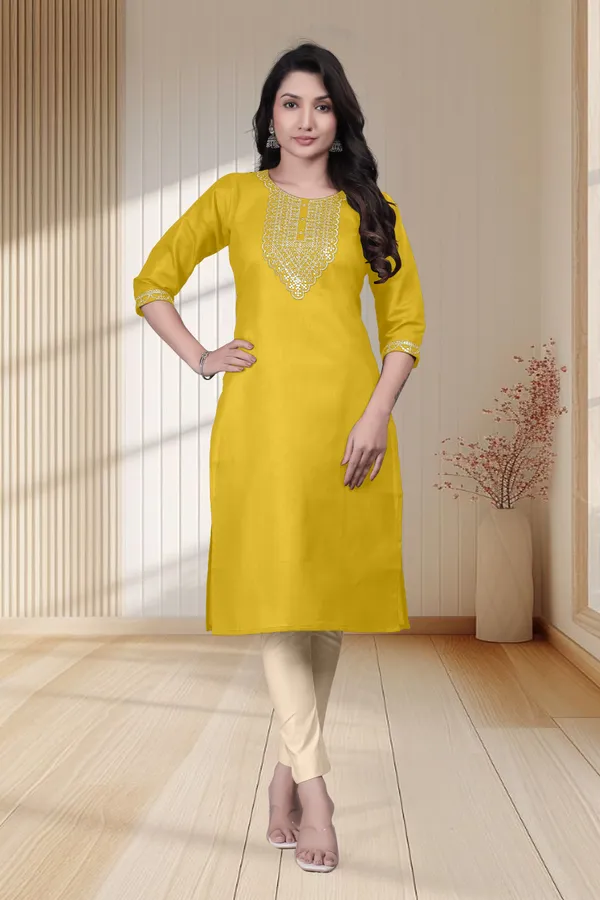 Yellow_Embellished_Straight_Kurta_Set_for_Women