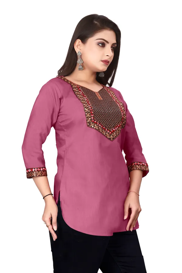 Mauve_Embroidered_Straight_Kurti_for_Women