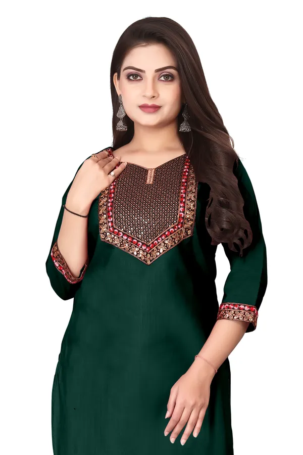 Green_Embroidered_Straight_Kurta_Set_For_Women