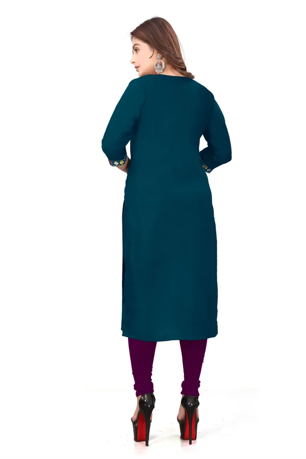 Teal_Embroidered_Straight_Kurta_for_Women