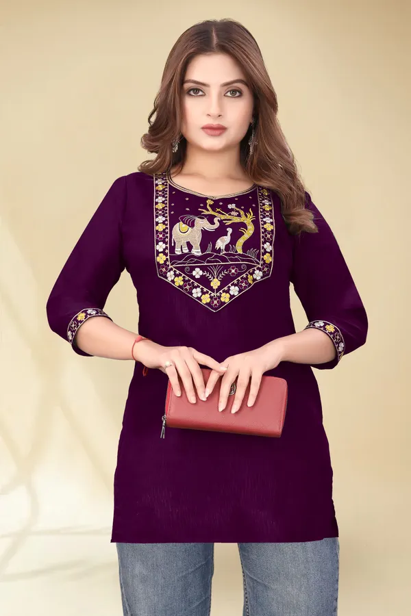 Purple_Embroidered_Straight_Kurti_for_Women