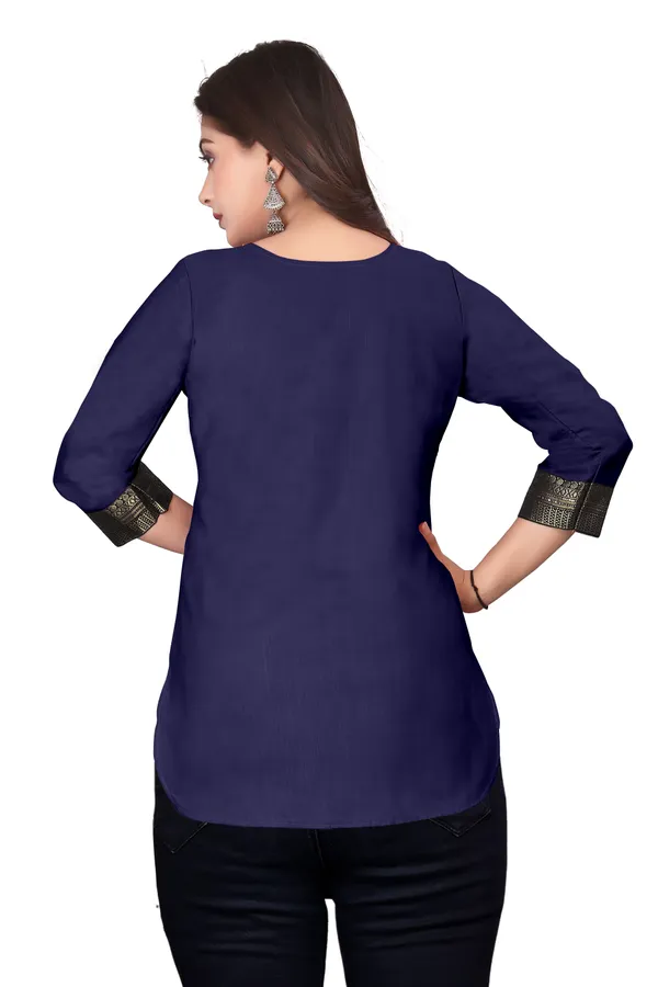 Navy_Blue_Embellished_Straight_Kurti_for_Women