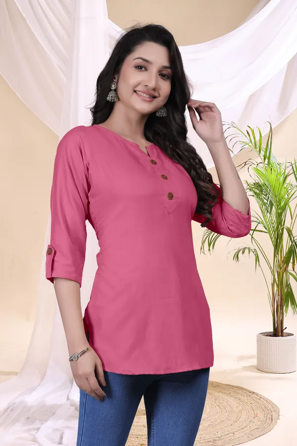 Pink_Solid_Regular_Fit_Kurti_for_Women