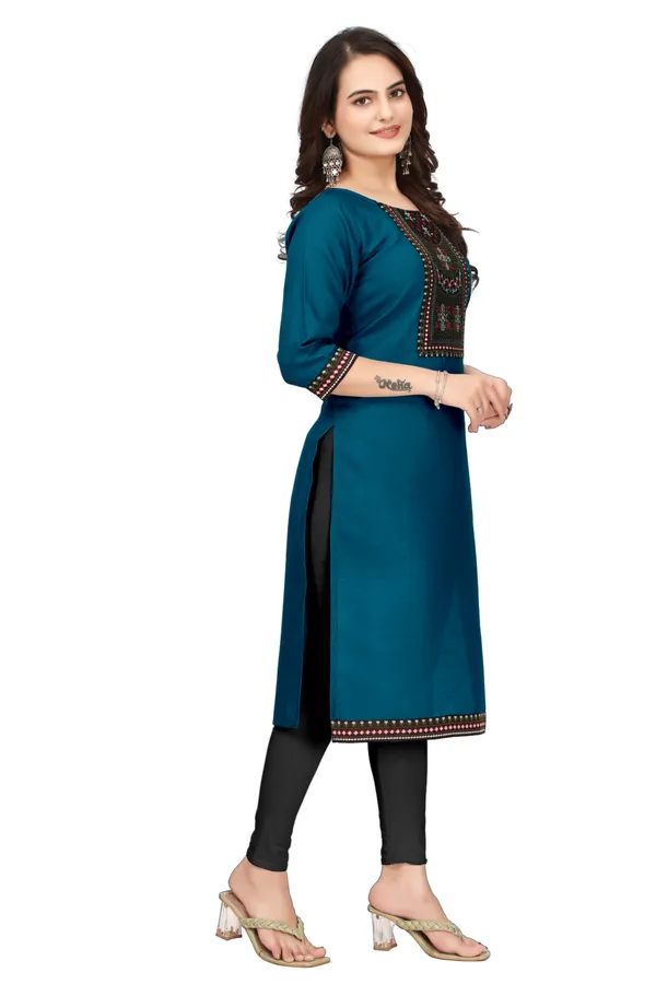 Teal_Straight_Embroidered_Kurta_for_Women