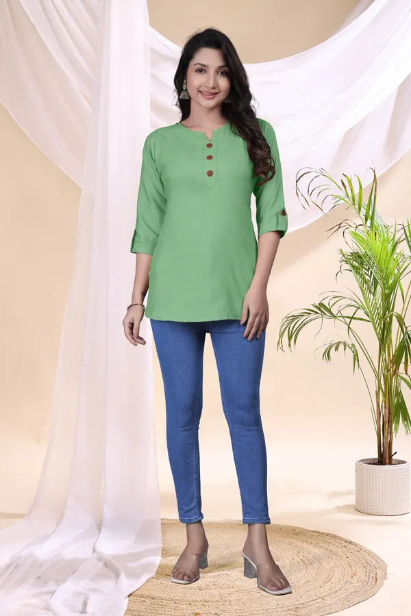 Green_Casual_Tunic_Top_for_Women