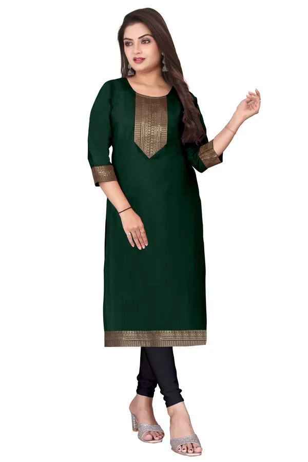 Dark_Green_Embroidered_Straight_Kurta_for_Women