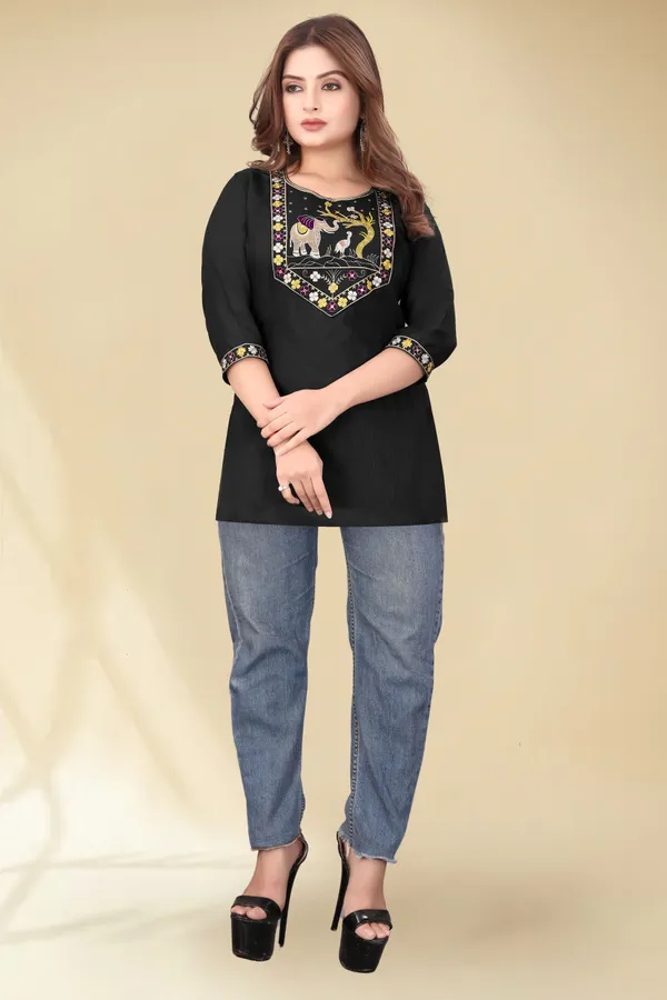 Black_Embellished_Straight_Kurti_for_Women
