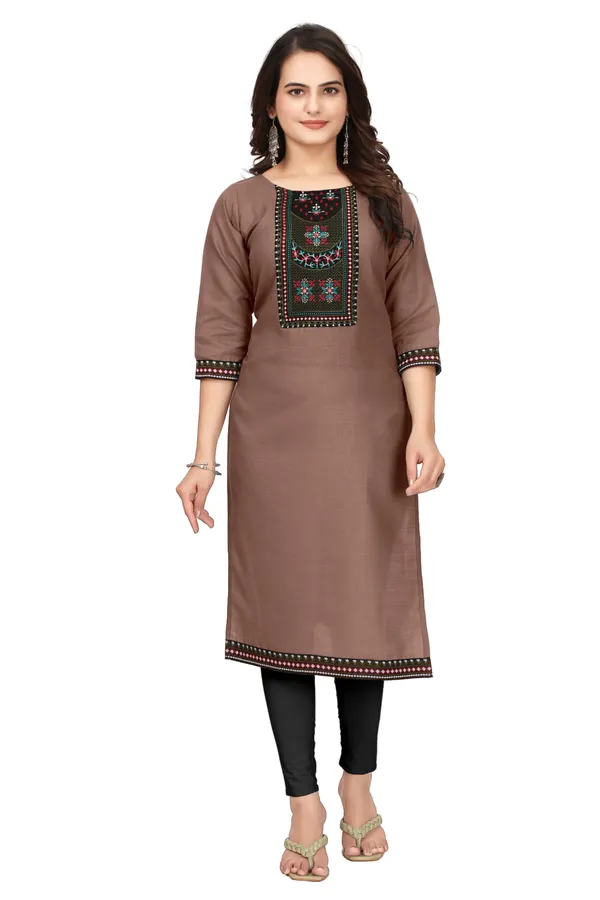 Brown_Embroidered_Straight_Kurta_for_Women