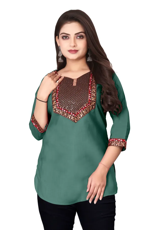 Green_Embroidered_Straight_Kurti_for_Women