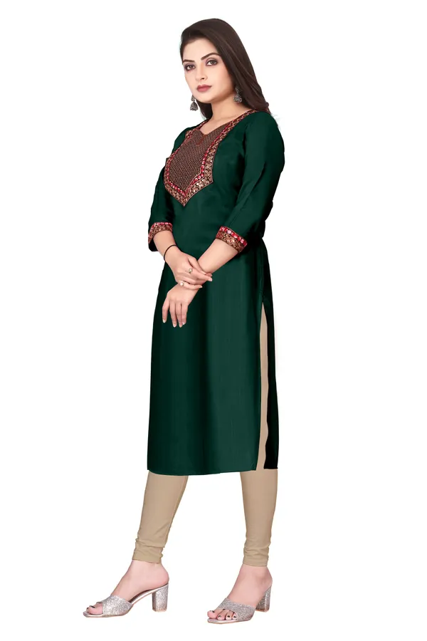 Green_Embroidered_Straight_Kurta_Set_For_Women