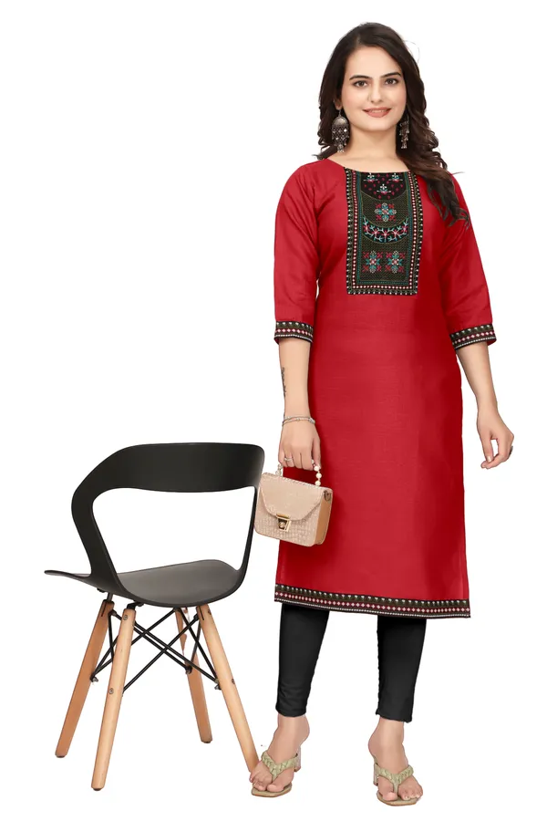 Red_Embroidered_Straight_Kurta_for_Women