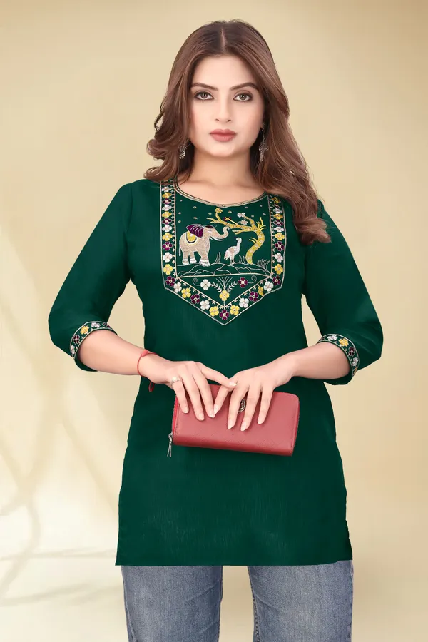 Green_Embroidered_Straight_Kurti_for_Women