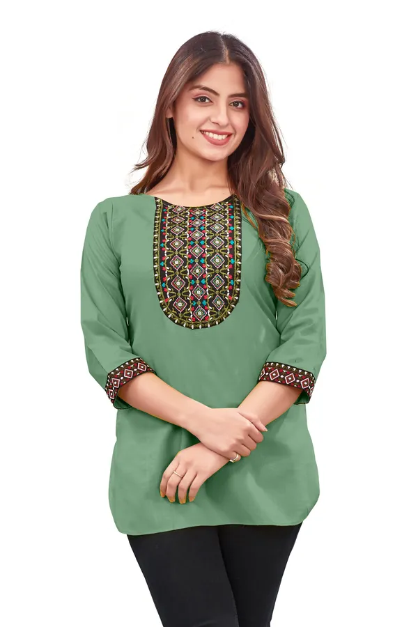 Green_Embroidered_Straight_Kurti_for_Women