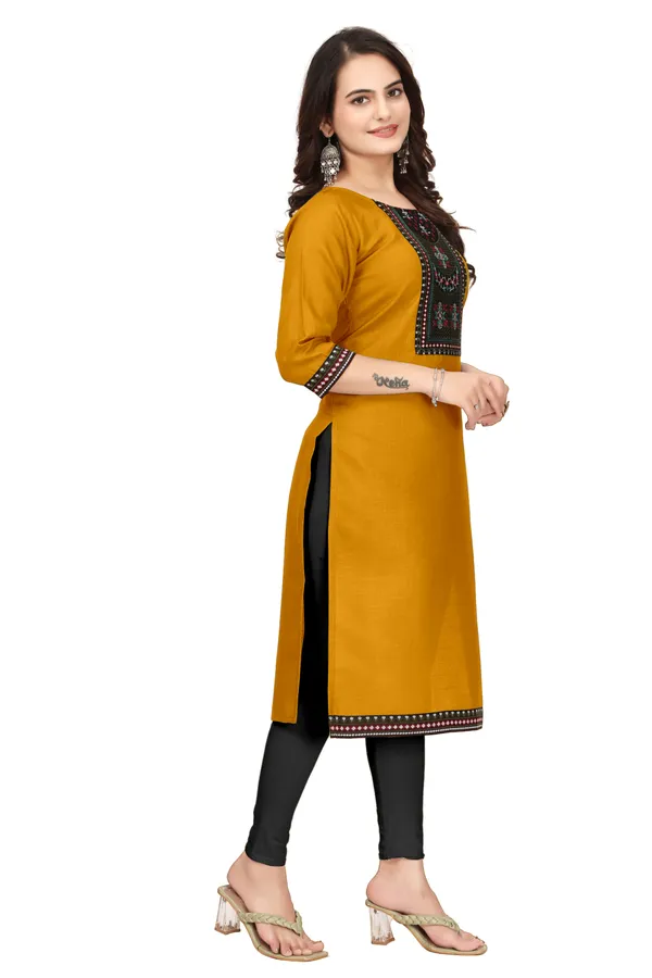 Mustard_Embroidered_Straight_Kurta_for_Women