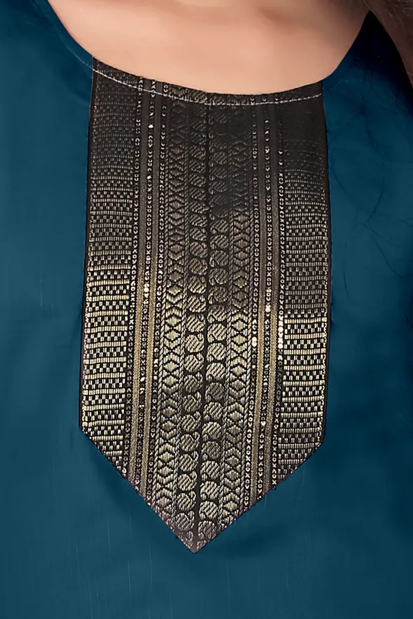 Teal_Embellished_Straight_Kurti_for_Women