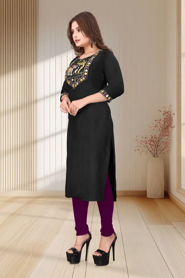 Black_Embroidered_Straight_Kurta_for_Women