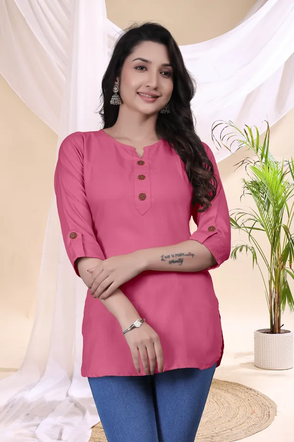Pink_Solid_Regular_Fit_Kurti_for_Women