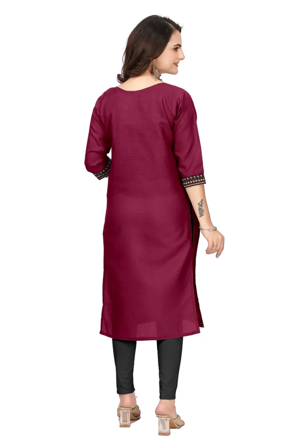 Maroon_Embroidered_Straight_Kurta_for_Women