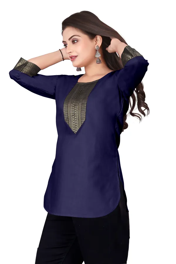 Navy_Blue_Embellished_Straight_Kurti_for_Women
