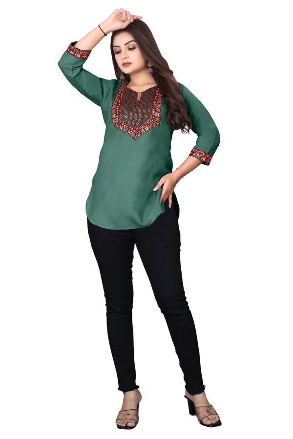 Green_Embroidered_Straight_Kurti_for_Women