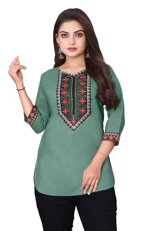 Green_Embroidered_Straight_Kurti_for_Women