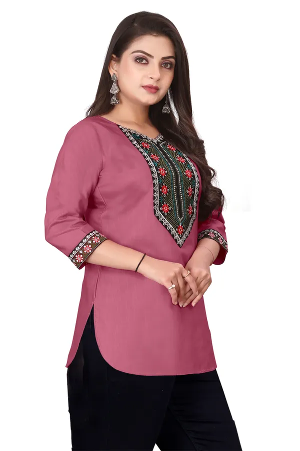 Pink_Embroidered_Straight_Kurti_for_Women