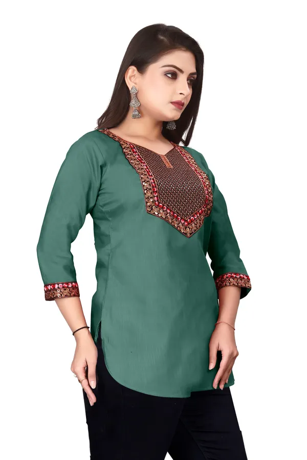 Green_Embroidered_Straight_Kurti_for_Women