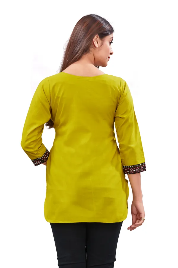 Yellow_Printed_Straight_Kurti_for_Women