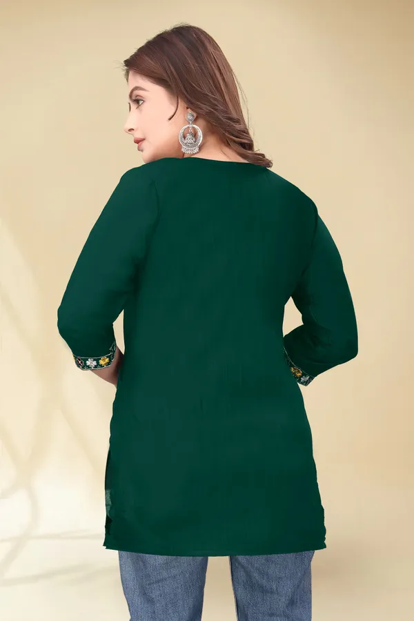 Green_Embroidered_Straight_Kurti_for_Women