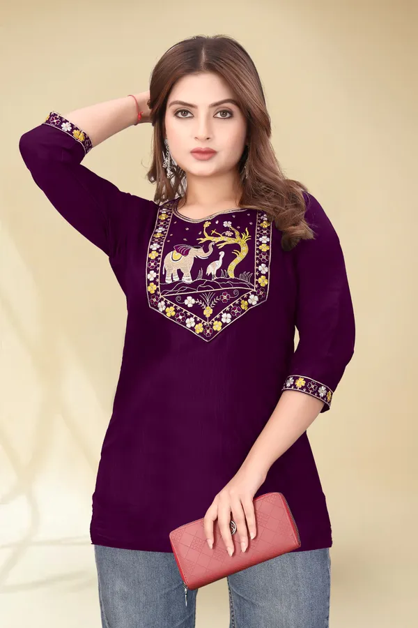 Purple_Embroidered_Straight_Kurti_for_Women