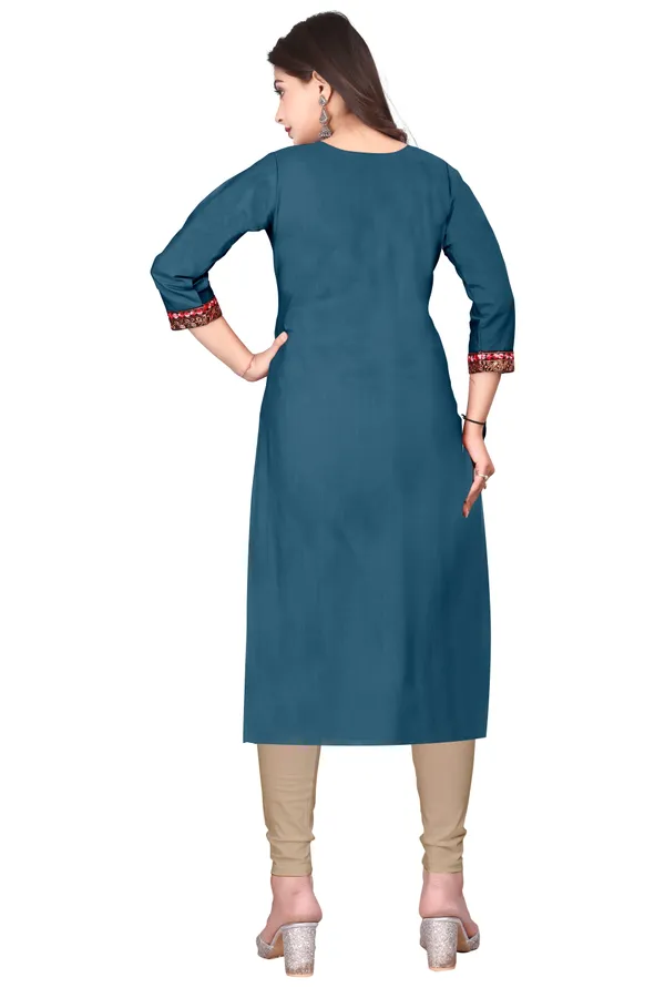 Teal_Embroidered_Straight_Kurta_for_Women
