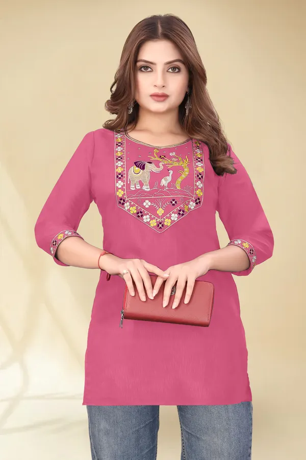 Pink_Embroidered_Straight_Kurti_for_Women