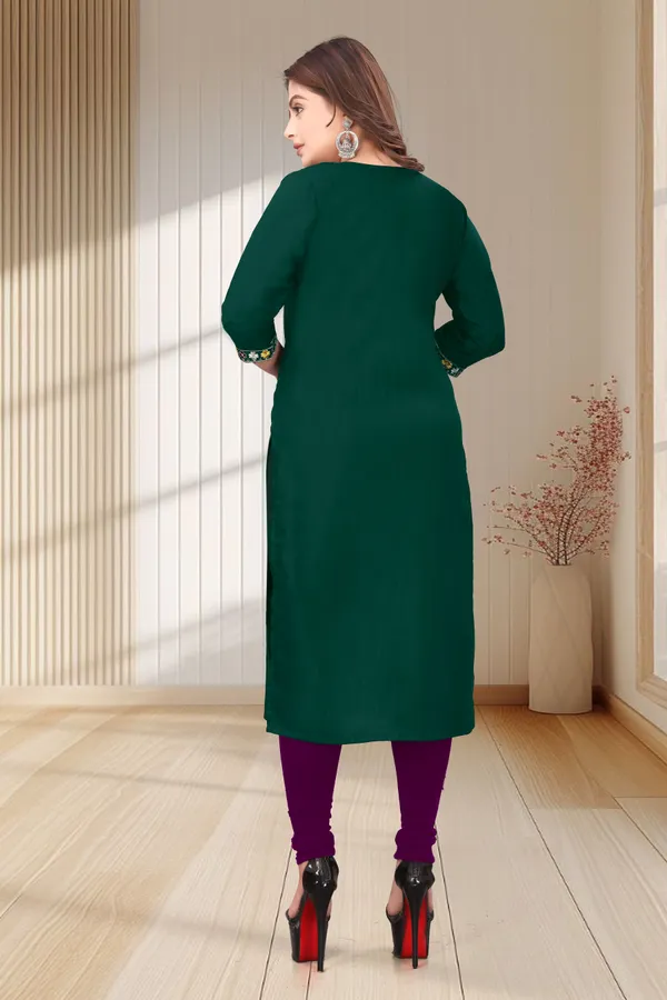 Green_Embroidered_Straight_Kurta_For_Women
